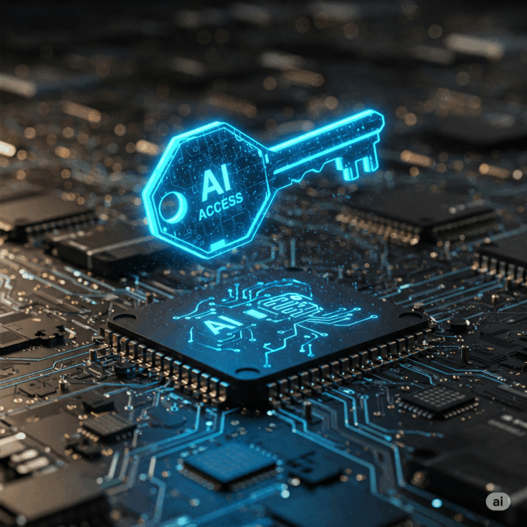 Digital key symbolizing role-based access for AI