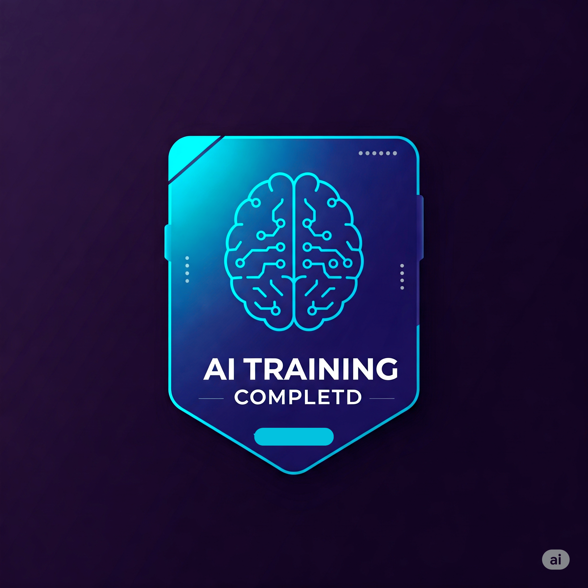 Digital badge symbolizing completion of AI security training